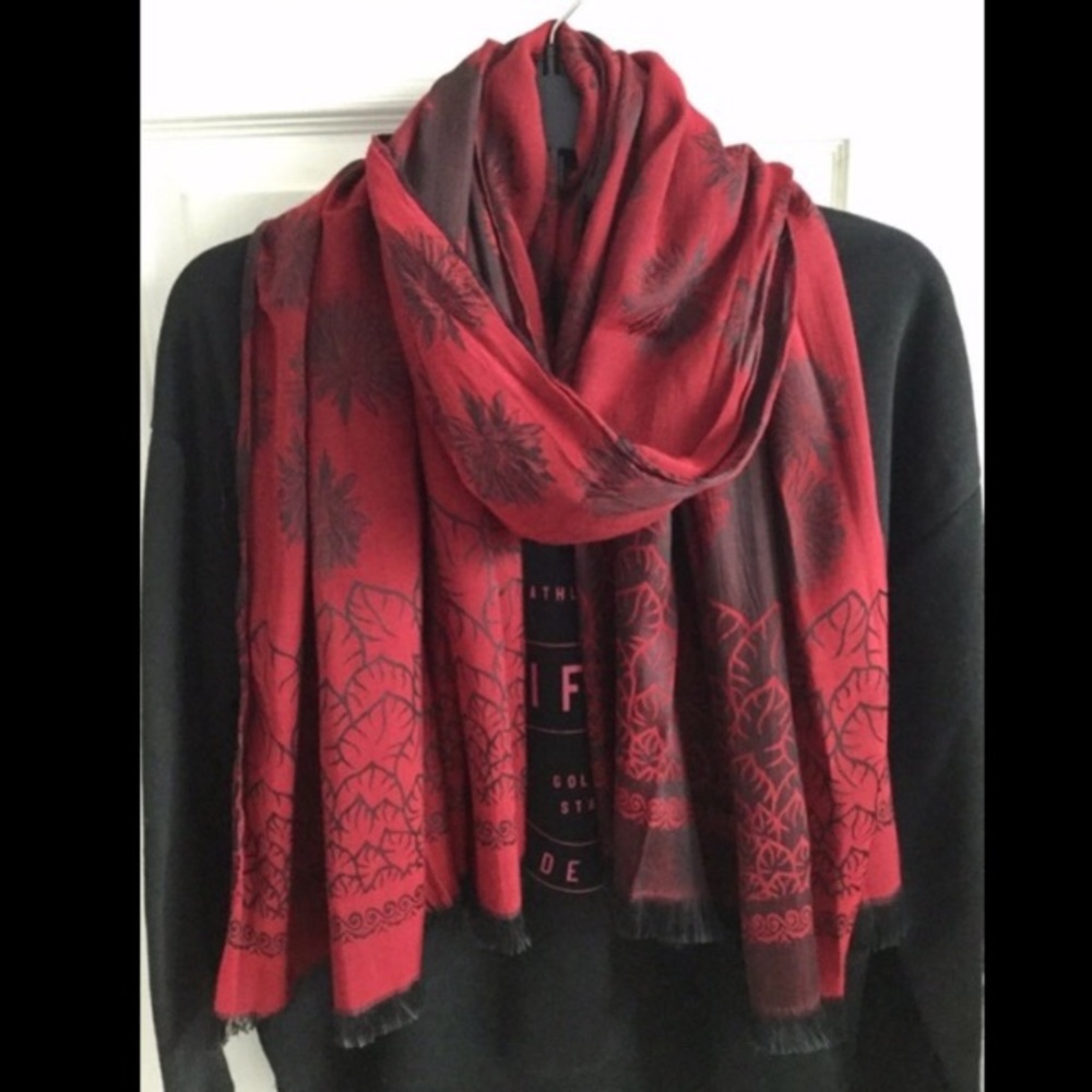 Red Floral Scarf